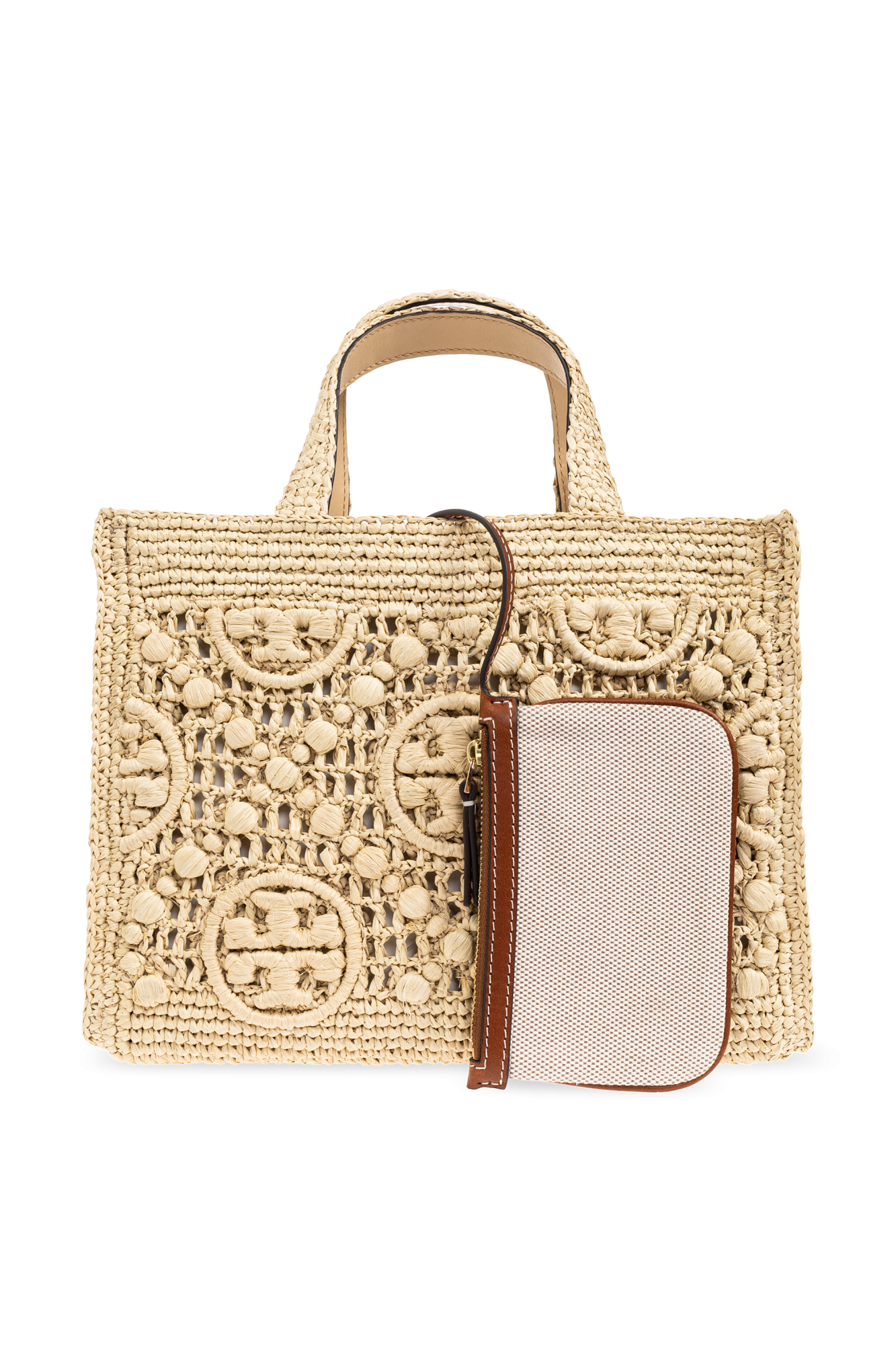 トートバッグ TORY BURCH T MONOGRAM RAFFIA SHOPPING BAG TORY BURCH - T MONOGRAM RAFFIA SHOPPING BAG - Eleonora Bonucci